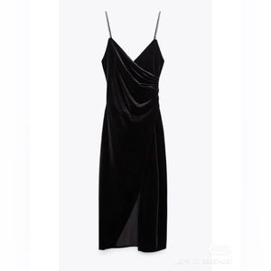 Zara VELVET LINGERIE-STYLE DRESS